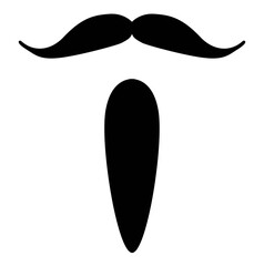 Napoleon III Imperial Beard style men illustration Facial hair mustache. Vector black male Fashion template flat barber collection set. Stylish hairstyle isolated outline on white background.