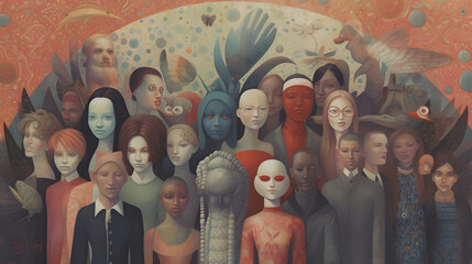 Fototapeta premium Embrace Unity: A Journey of Social Inclusion, AI Generative