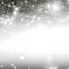abstract white grey christmas background with snowflakes and glitter stars