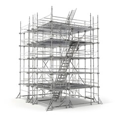 Fototapeta na wymiar building under construction with metal scaffolding