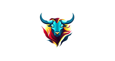 Bull Logo design The Money Bull: A Dominant Logo Signifying Success, Prosperity, and Unwavering Confidence.  Generative AI.
