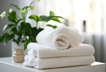 Clean fresh towels, generative ai
