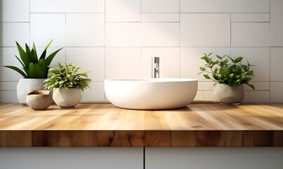 Fototapeta na wymiar Bathroom sink in modern interior, generative ai