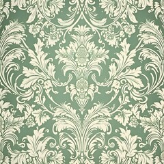 Fototapeta na wymiar seamless floral damascus green pattern