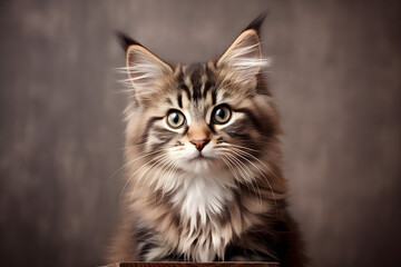 Fototapeta premium Cute tabby cat portrait studio shot