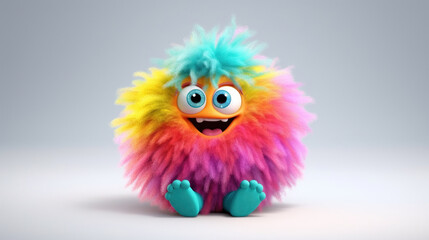Fototapeta premium Rainbow monster. 3d creatures