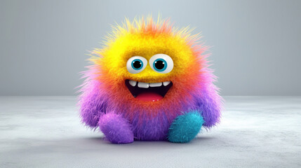 Fototapeta premium Rainbow monster. 3d creatures