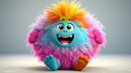 Fototapeta premium Rainbow monster. 3d creatures