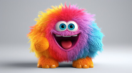 Fototapeta premium Rainbow monster. 3d creatures