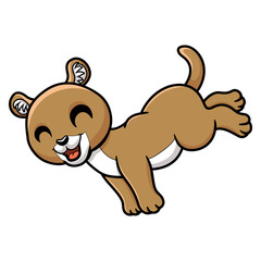 Cute little puma cougar cartoon