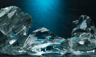beautiful blue ice for podium background