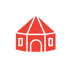Camp Circus Tent Solid Icon