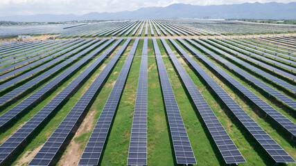 Aerial view of big Solar farm 