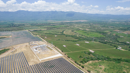 Aerial view of big Solar farm 
