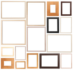 Set of many different frames isolated on white