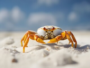 Fototapeta na wymiar ghost crab on the beach