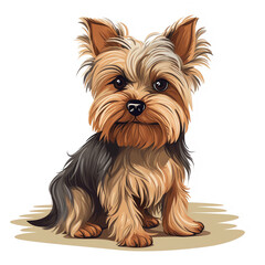Generative AI Illustration Featuring a Yorkshire Terrier