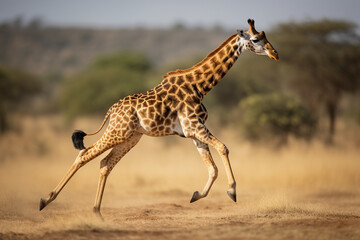 Fototapety  a giraffe is running