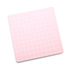 Pink drink coaster isolated on white background