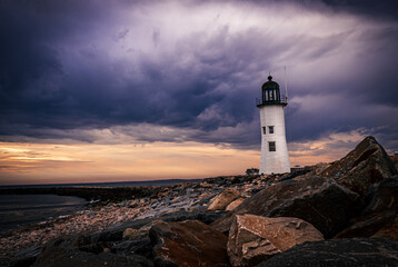 lighthouse at sunset