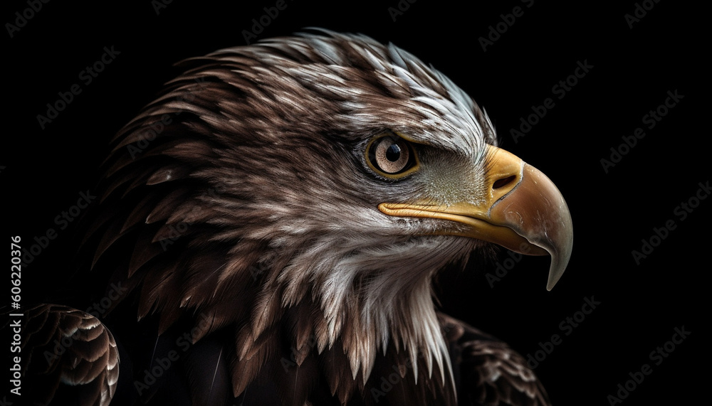 Sticker majestic bird of prey with sharp talons generated by ai