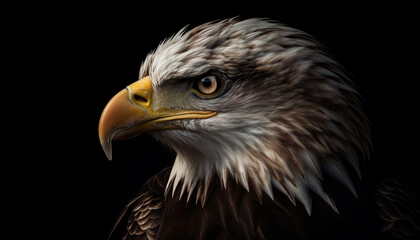 Obraz premium Majestic bird of prey, sharp talons, flying generated by AI