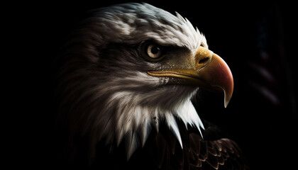 Fototapeta premium Majestic bird of prey, sharp talons, flying generated by AI