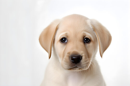 Cute Labrador Retriever puppy portrait studio shot