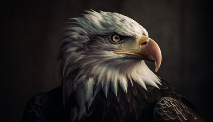 Fototapeta premium Majestic bird of prey perching on branch generated by AI