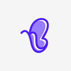 butterfly and letter B logo design