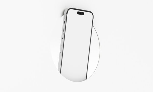 Illustration 3d render of isometric rectangles simulating a telephone in a 3d space with blank spaces. From different perspectives and views to help rock up for applications. Iphone