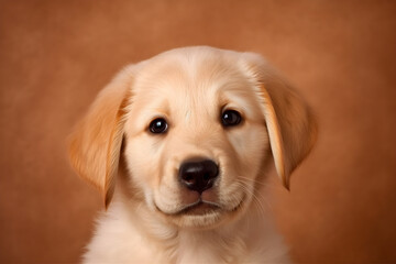 Cute Labrador puppy portrait studio shot