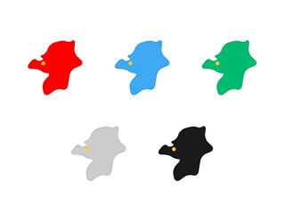 福岡県　地図（曲線）