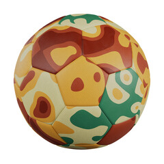 3D Colorful Soccer Ball Isolated