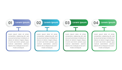Presentation business infographic with four options or steps and icons