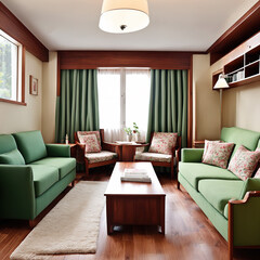 Generative AI, Modern minimalist casual home decoration style living room