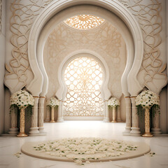 Obraz premium Digital Backdrops, Palace White Room Backgrounds