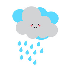 aesthetic rainy weather forecast illustration