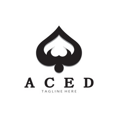 Fototapeta premium ace logo design for casino poker app games vector