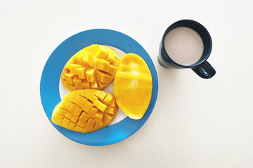 fresh mango and cafe breakfast