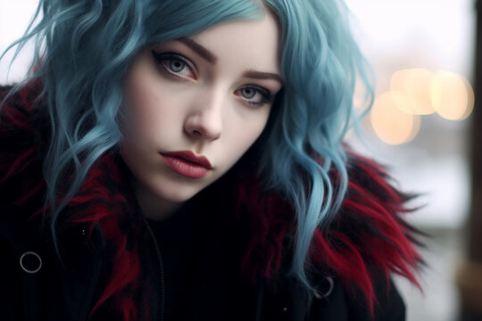 Cute goth girl. Generative AI