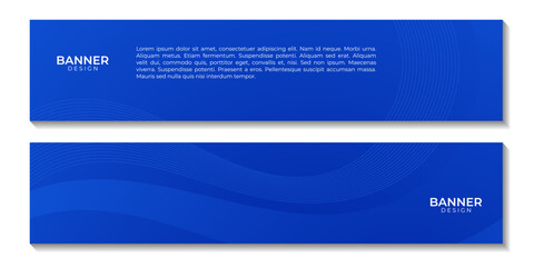 set of banners. abstract blue wave gradient background