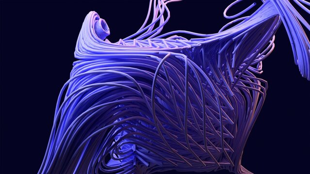 Digital 3D abstract on black background