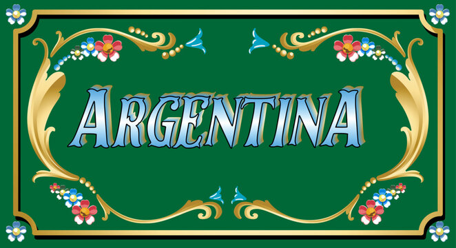 Gr&aacute;fico vector de flores con la t&eacute;cnica fileteado porte&ntilde;o, t&iacute;pica de Buenos Aires, Argentina, usada para adornar todo tipo de objetos como autos, buses o afiches.