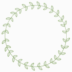 Seamless Olive leaf frame circle Vectors on white background.