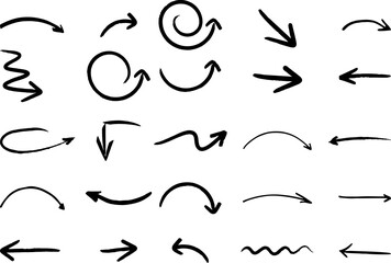 Collection of hand-drawn arrows on white background. can be used in web, poster and banner designing.