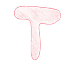 pink letter a Bold letter charactor T