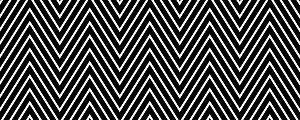 Zig zag seamless pattern. Black and white chevron ornament background. Repeating herringbone motif texture with diagonal lines. Textile design template swatch. Vector backdrop