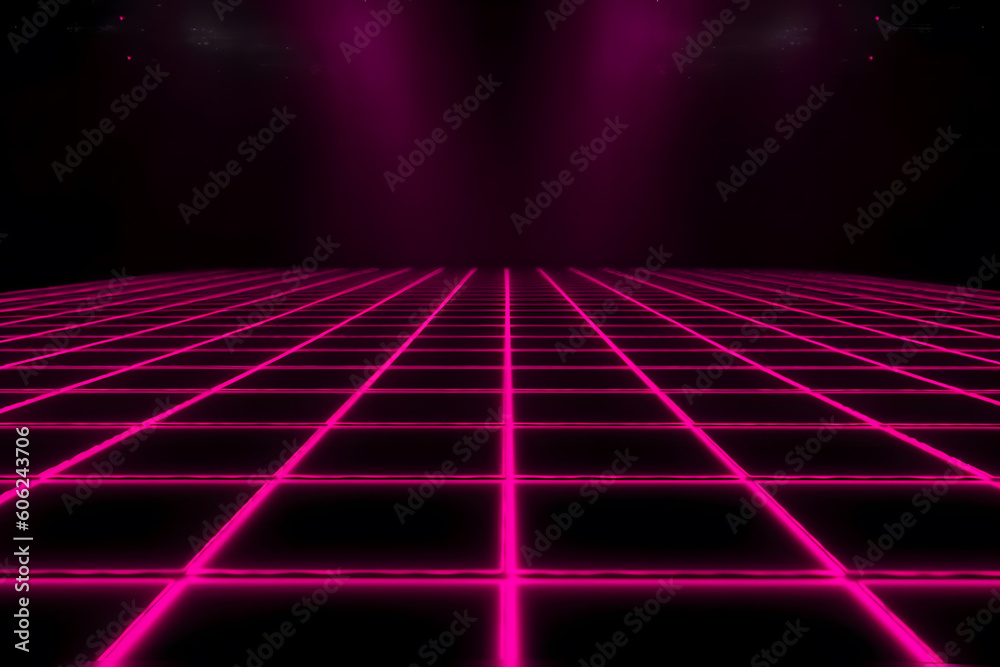 Wall mural abstract neon light arrows background. neural network ai generated art generative ai