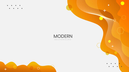 Modern liquid background with white and orange background